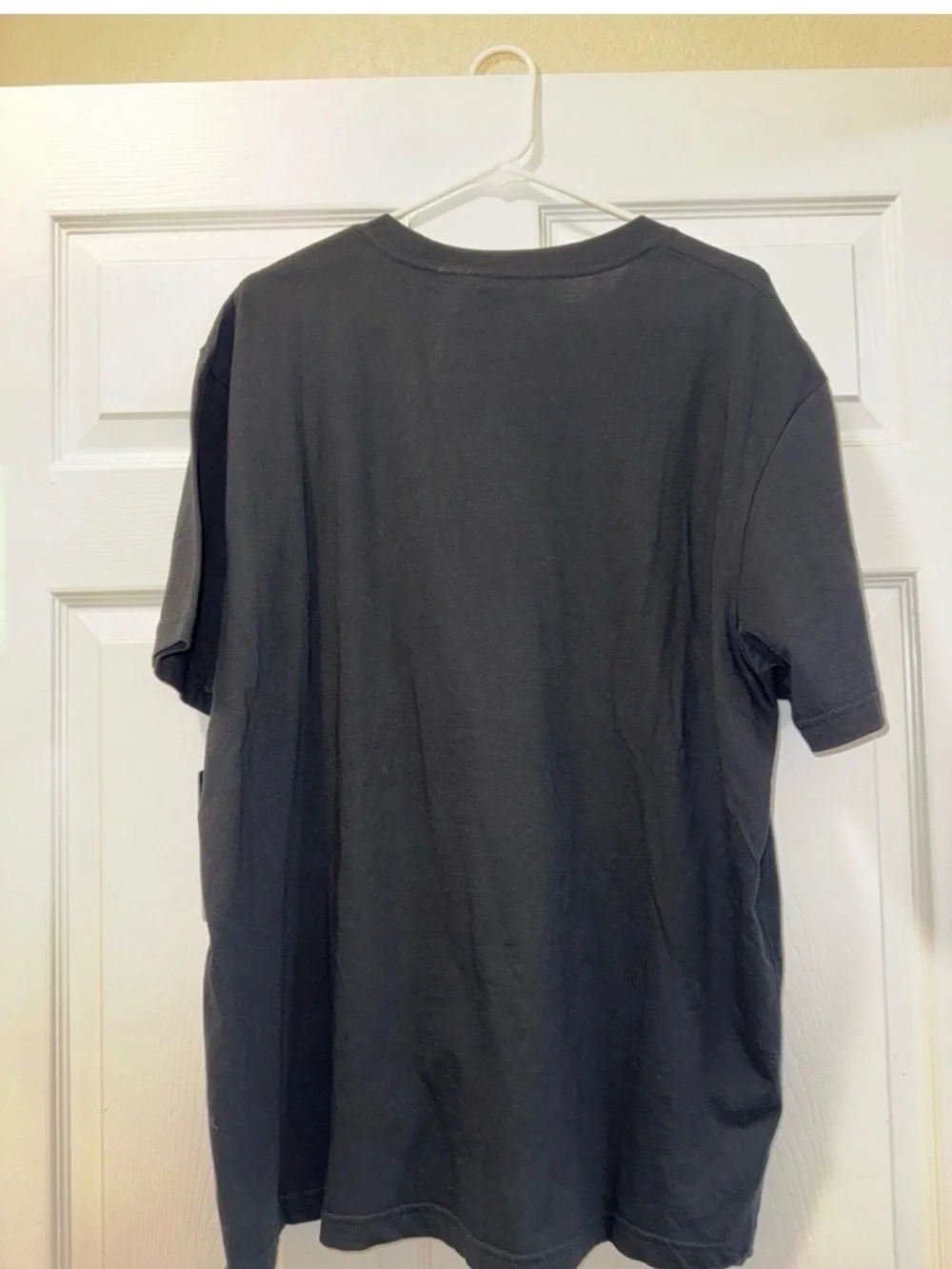 True Religion Black Tee with Beige Graphic Logo - Men